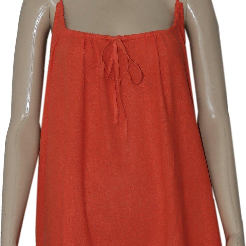 Free People Rae Mini Mandarin Red Swingy Scoop Neck Dress - Picture 4 of 6